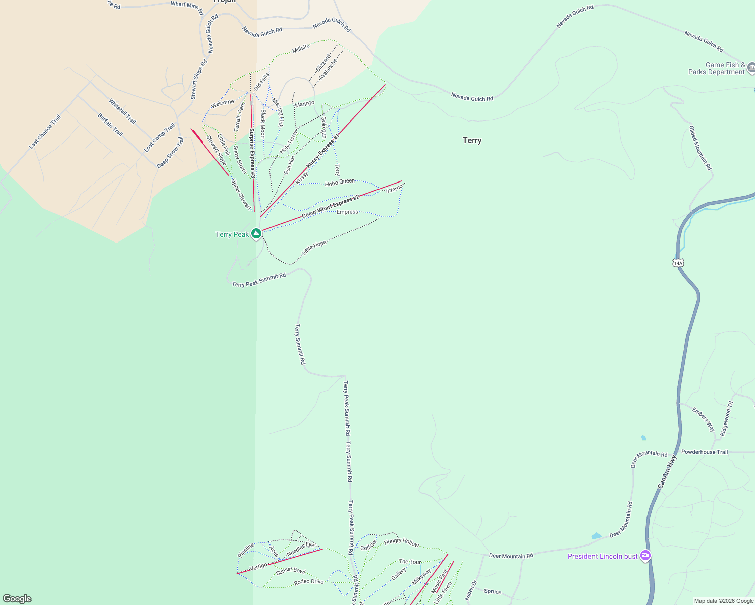 map of restaurants, bars, coffee shops, grocery stores, and more near in Terry