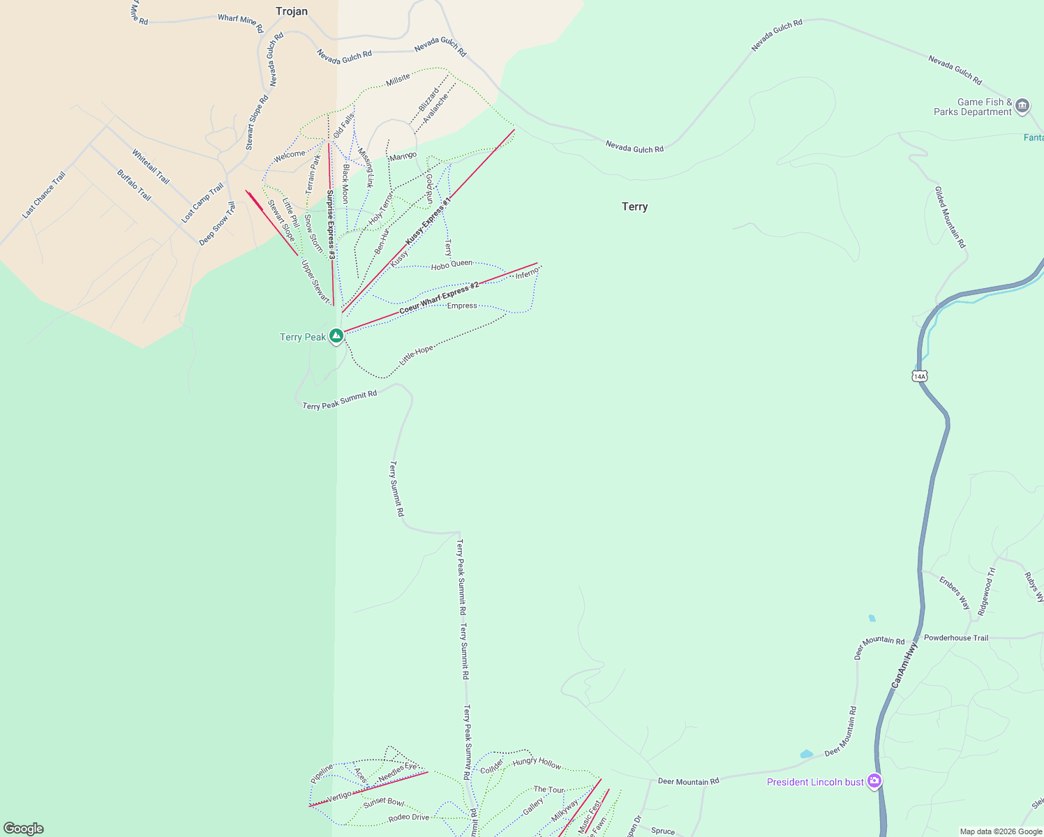 map of restaurants, bars, coffee shops, grocery stores, and more near in Terry