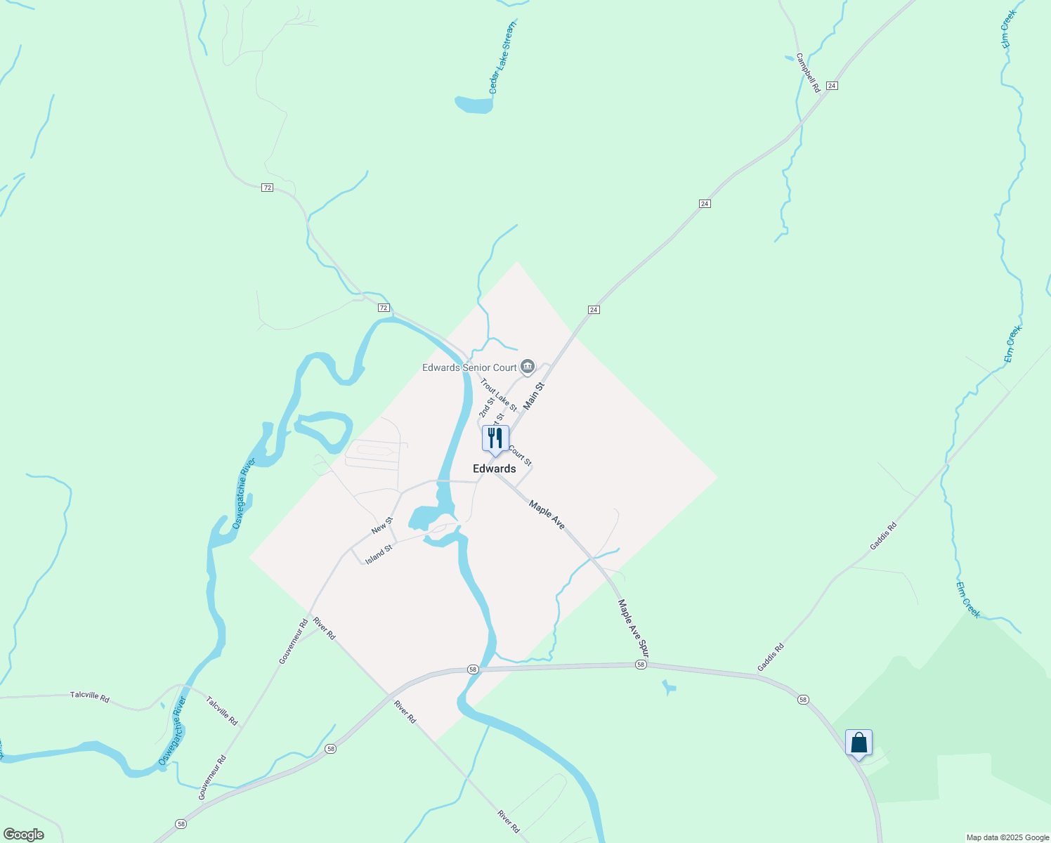 map of restaurants, bars, coffee shops, grocery stores, and more near 196 Main St in Edwards