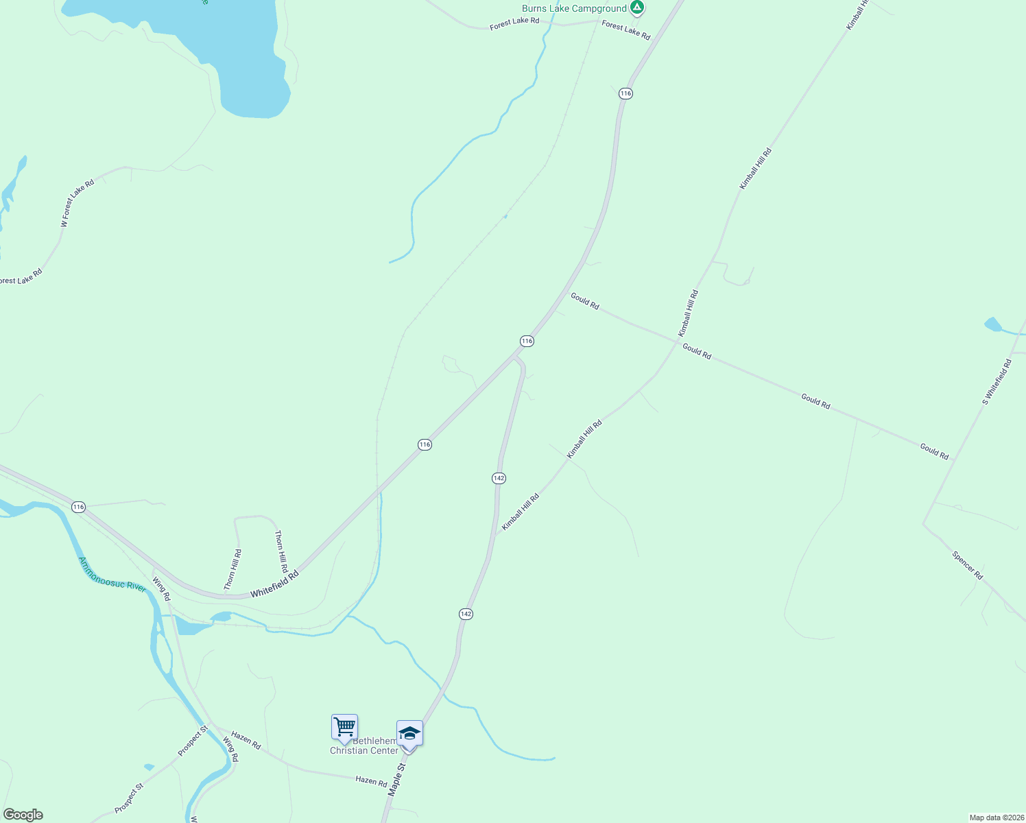 map of restaurants, bars, coffee shops, grocery stores, and more near Bethlehem Road in Whitefield