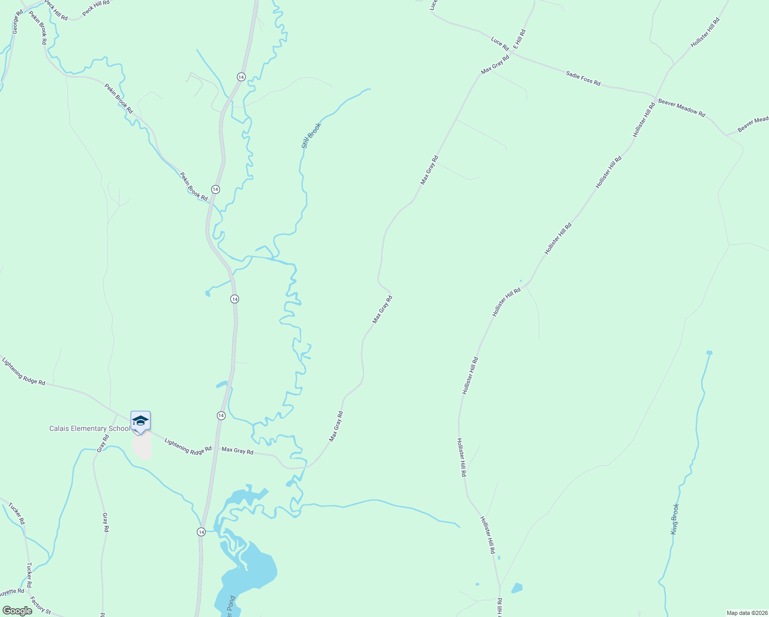 map of restaurants, bars, coffee shops, grocery stores, and more near 1128 Max Gray Road in Calais