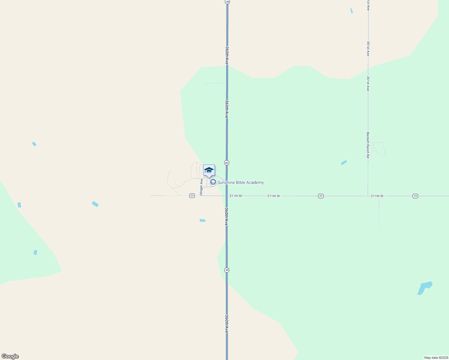 map of restaurants, bars, coffee shops, grocery stores, and more near 400 Sunshine Drive in Miller