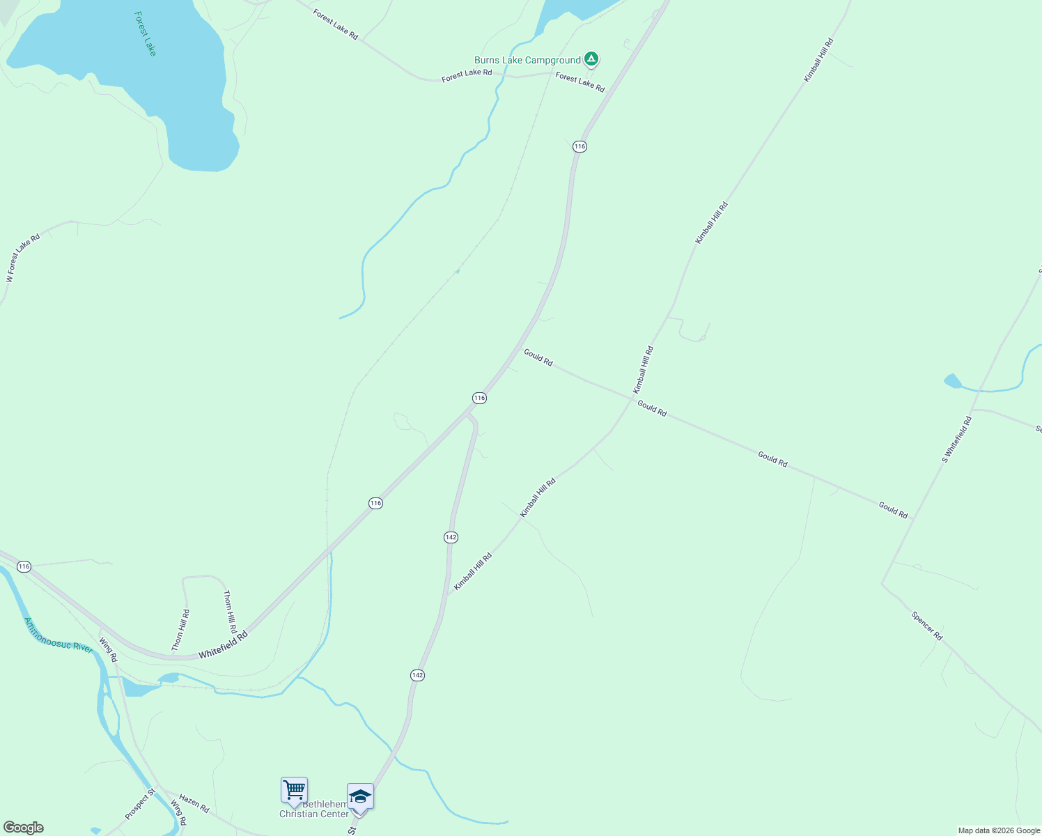 map of restaurants, bars, coffee shops, grocery stores, and more near Bethlehem Road in Whitefield