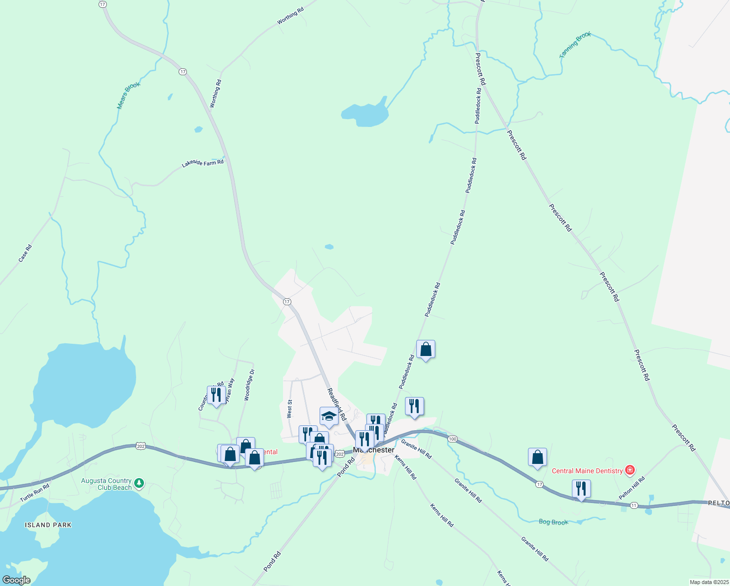map of restaurants, bars, coffee shops, grocery stores, and more near 98 Myrtle Street in Manchester