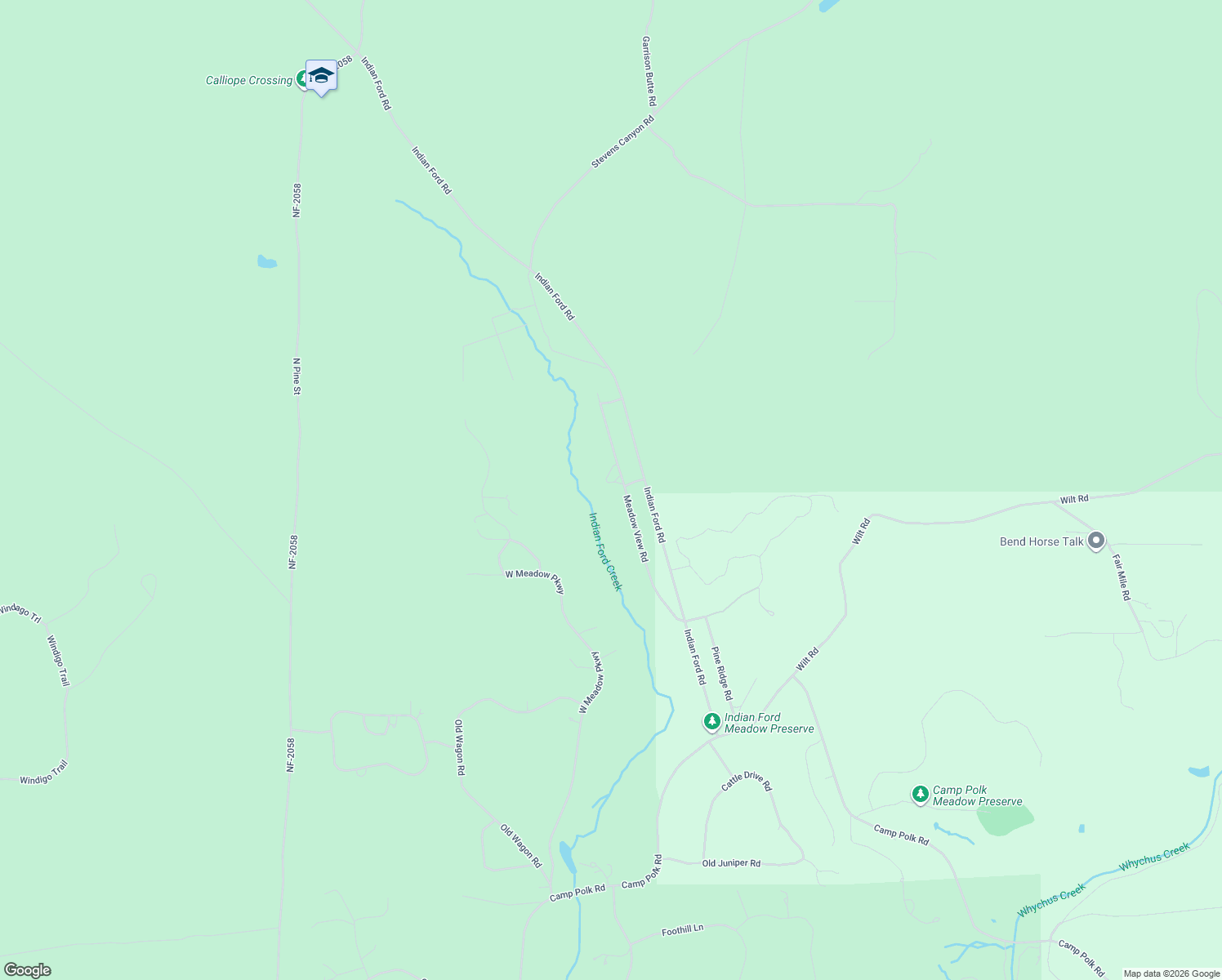 map of restaurants, bars, coffee shops, grocery stores, and more near 70005 Meadow View Road in Sisters