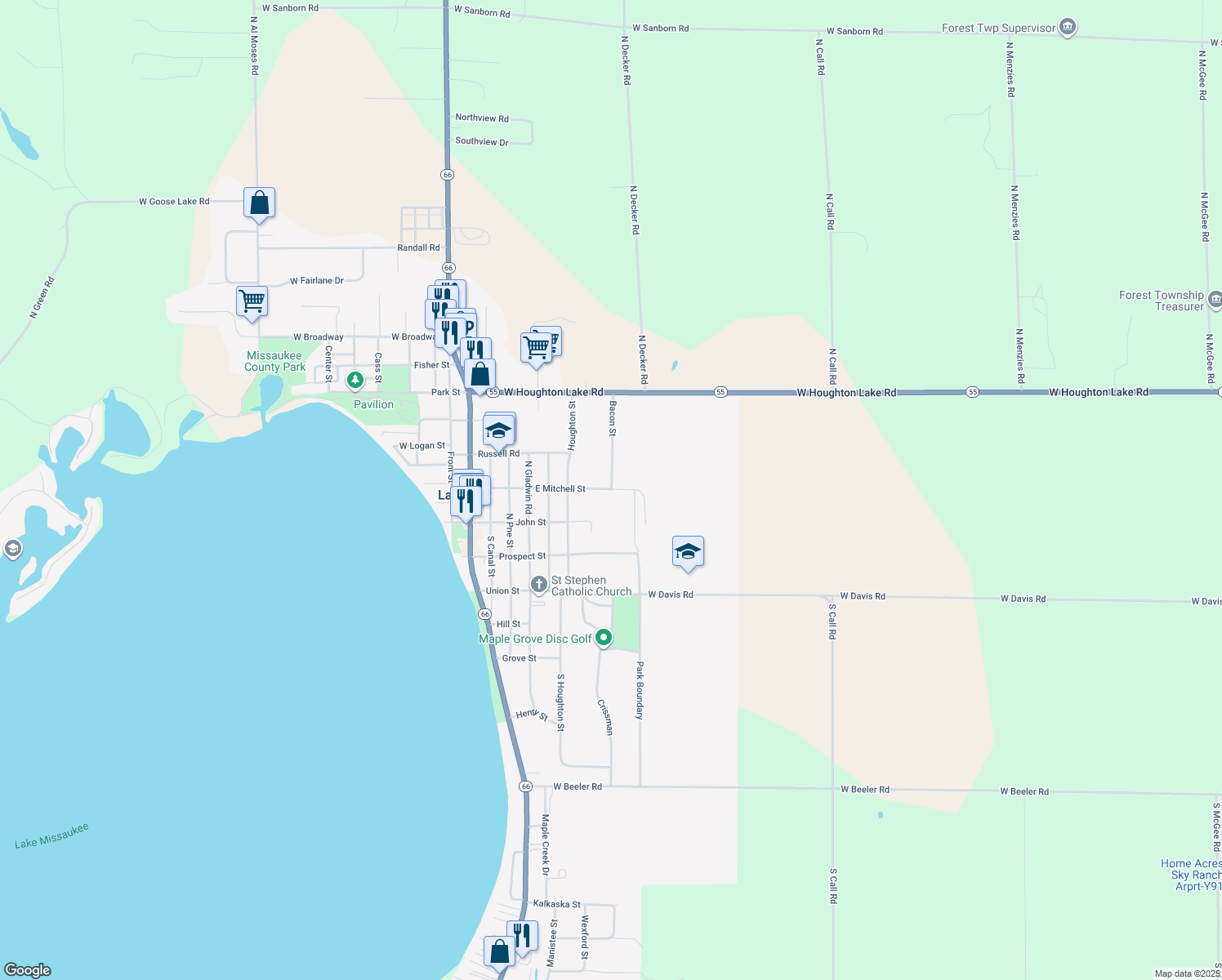 map of restaurants, bars, coffee shops, grocery stores, and more near 813 Mitchell in Lake City