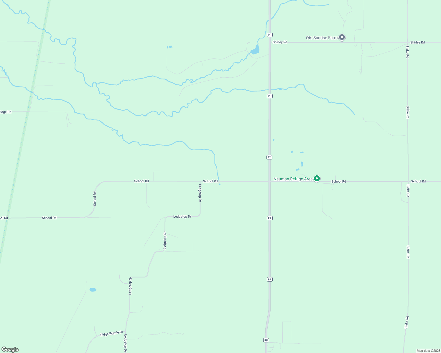 map of restaurants, bars, coffee shops, grocery stores, and more near 2205 School Road in Greenleaf