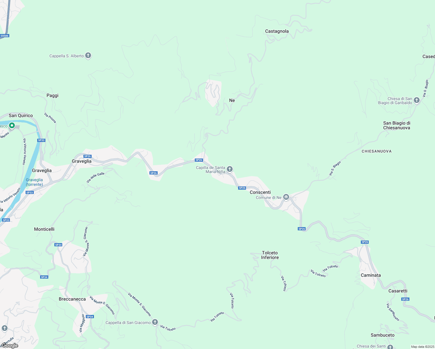 map of restaurants, bars, coffee shops, grocery stores, and more near 162 Via Giuseppe Garibaldi in Conscenti