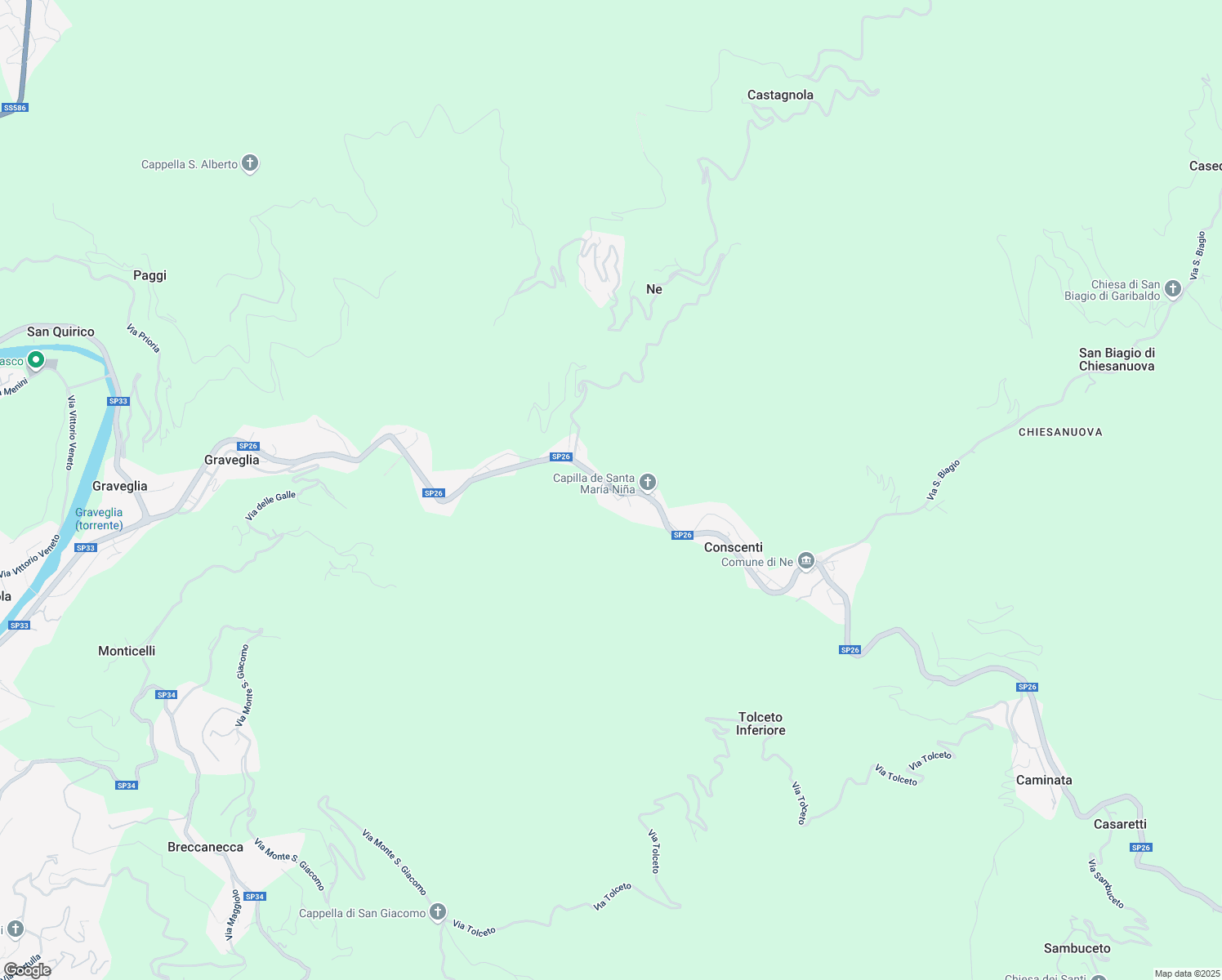 map of restaurants, bars, coffee shops, grocery stores, and more near 162 Via Giuseppe Garibaldi in Conscenti