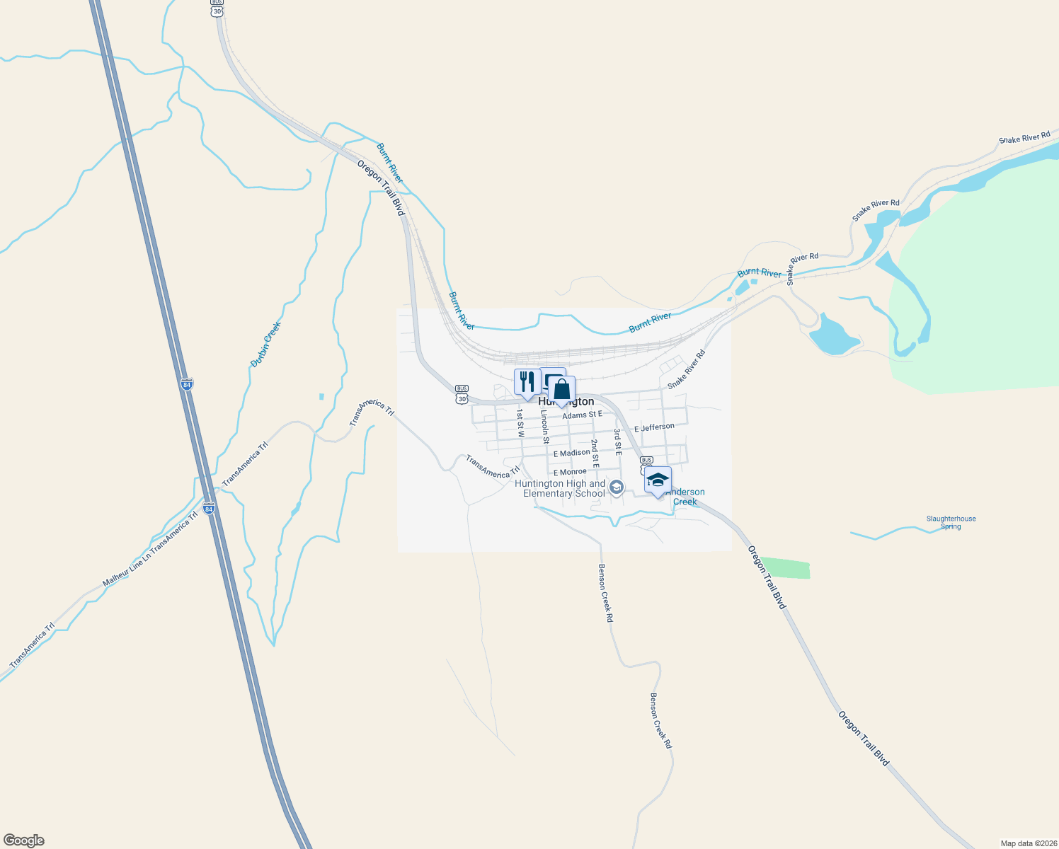 map of restaurants, bars, coffee shops, grocery stores, and more near 90 W Adams St in Huntington