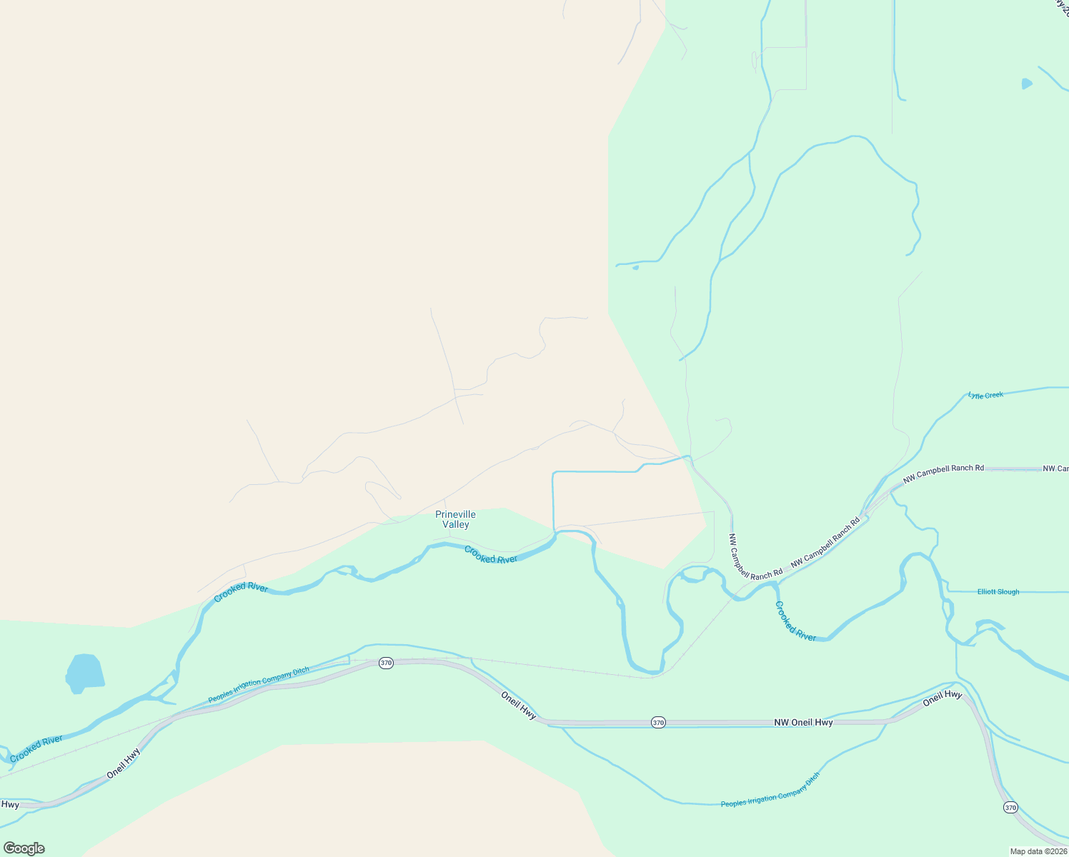map of restaurants, bars, coffee shops, grocery stores, and more near 8790 Northwest Campbell Ranch Road in Prineville