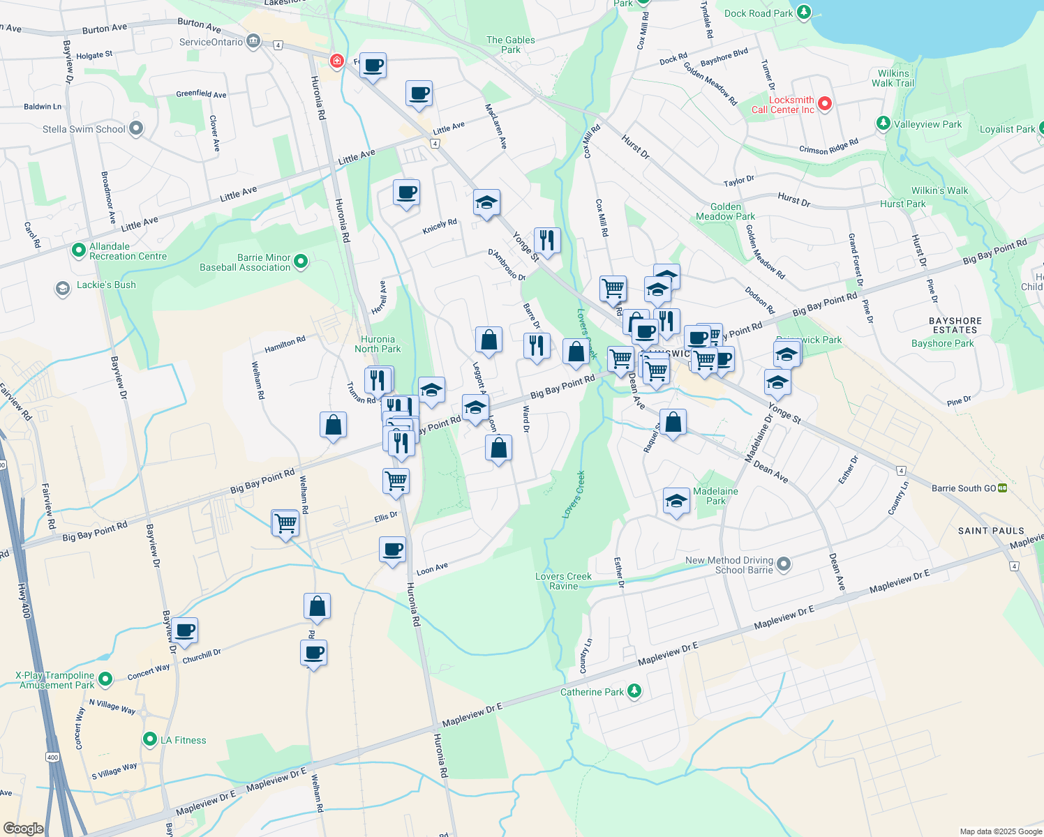 76 Ward Drive, Barrie ON Walk Score