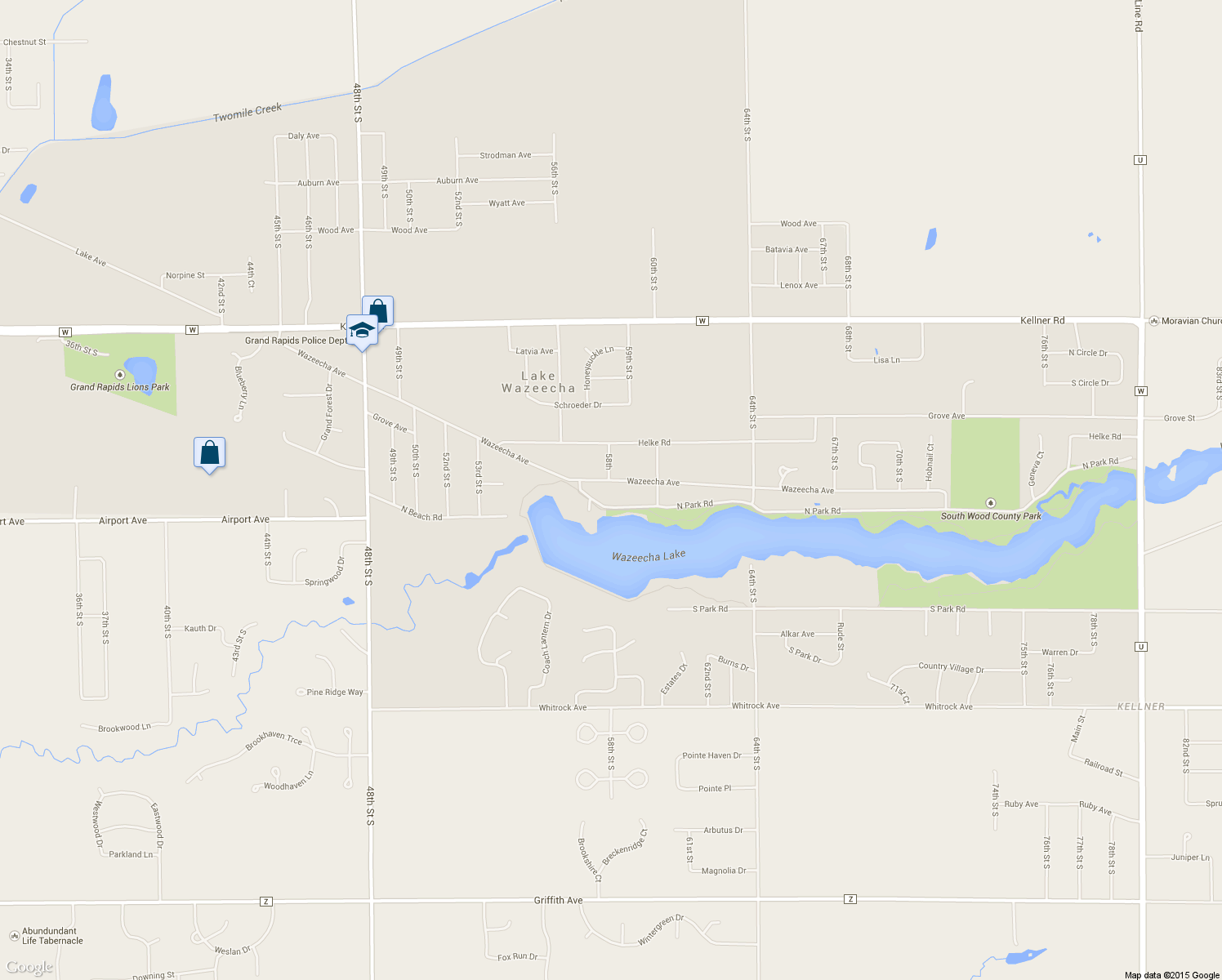 map of restaurants, bars, coffee shops, grocery stores, and more near 5810 Wazeecha Ave in Wisconsin Rapids