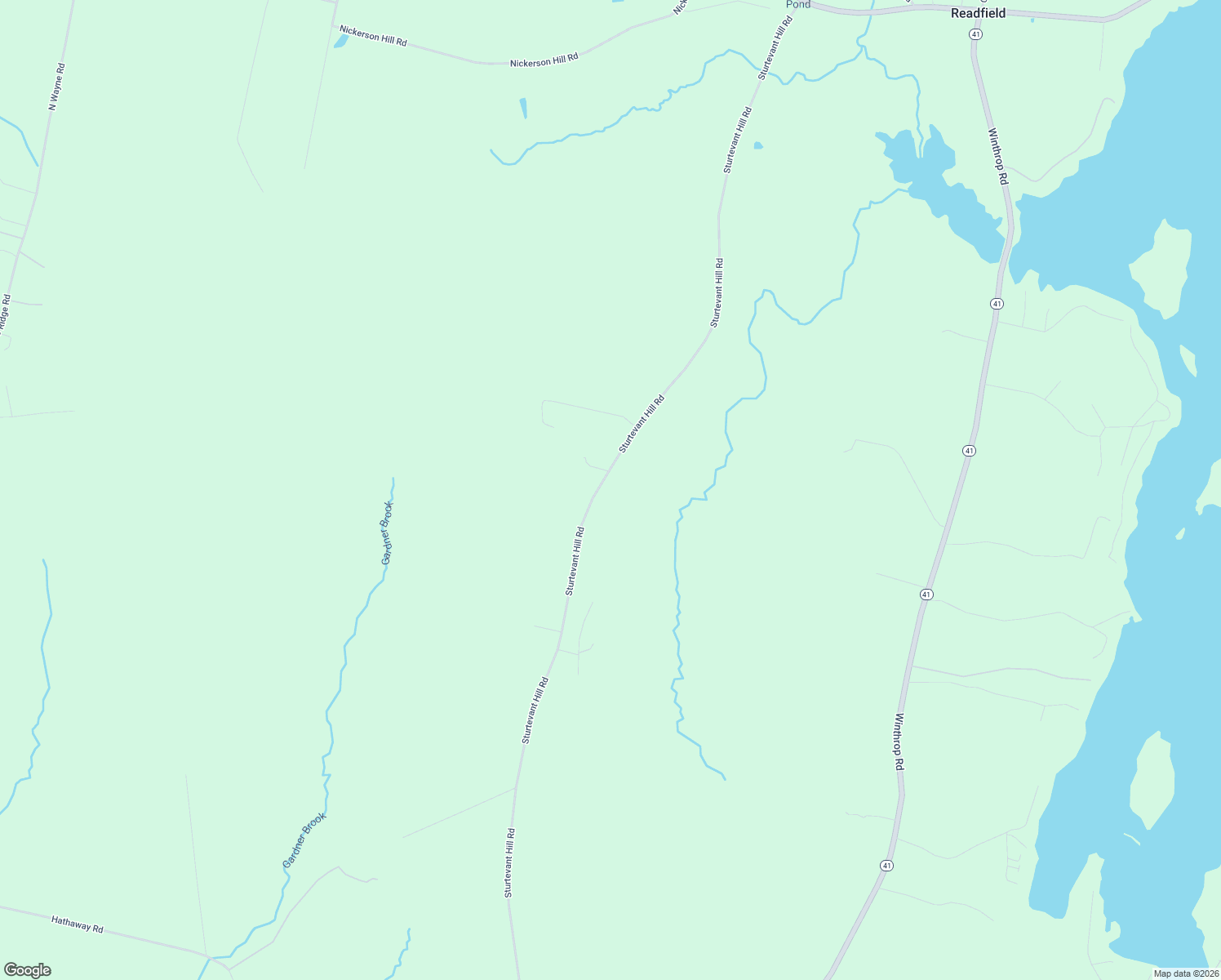 map of restaurants, bars, coffee shops, grocery stores, and more near 288 Sturtevant Hill Road in Readfield