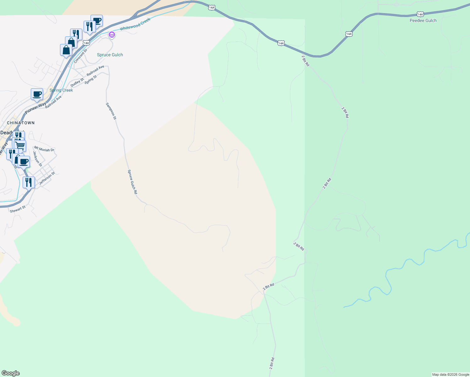 map of restaurants, bars, coffee shops, grocery stores, and more near 20941 Majestic Heights Road in Sturgis