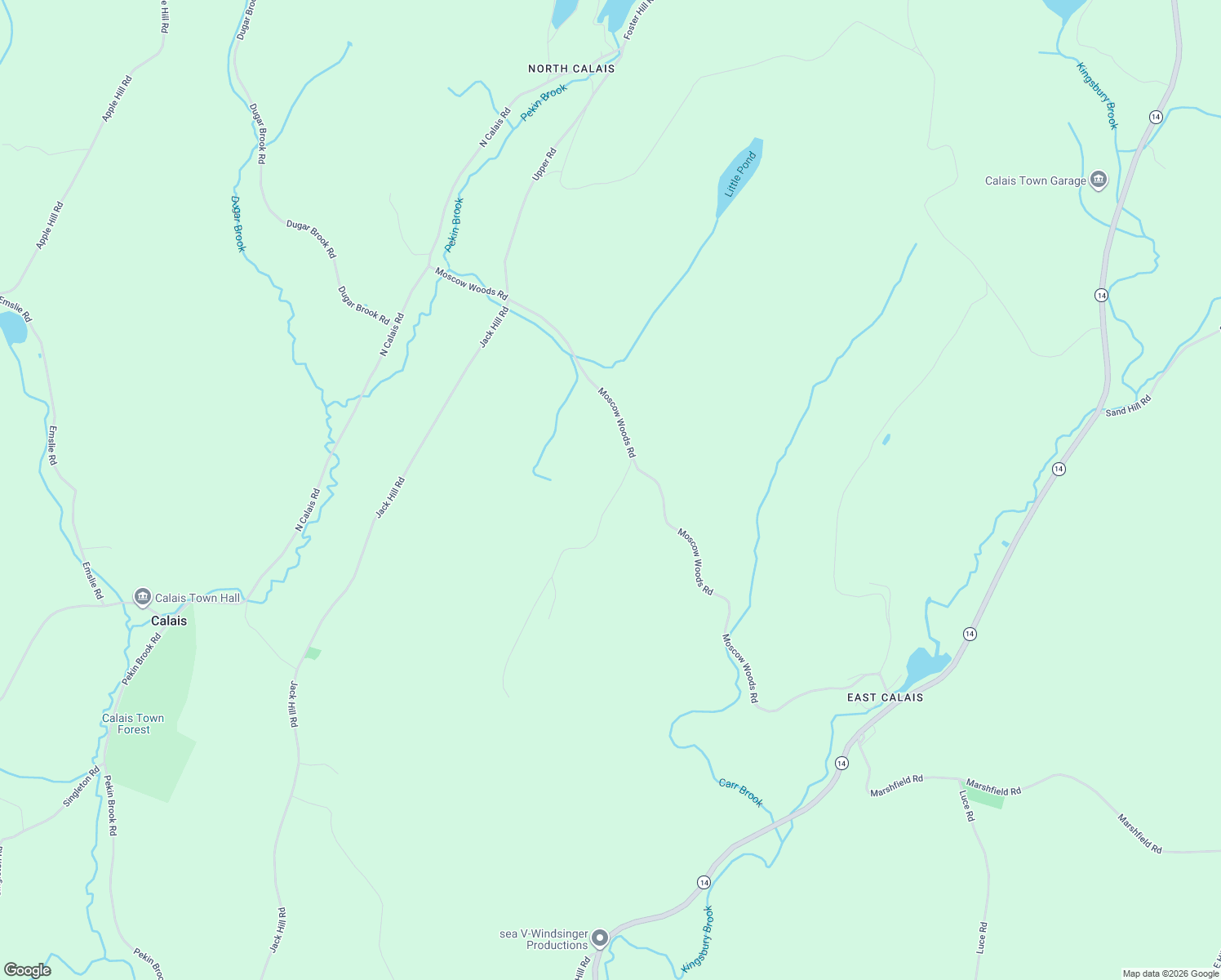 map of restaurants, bars, coffee shops, grocery stores, and more near 123 Ledge Hill Road in Calais