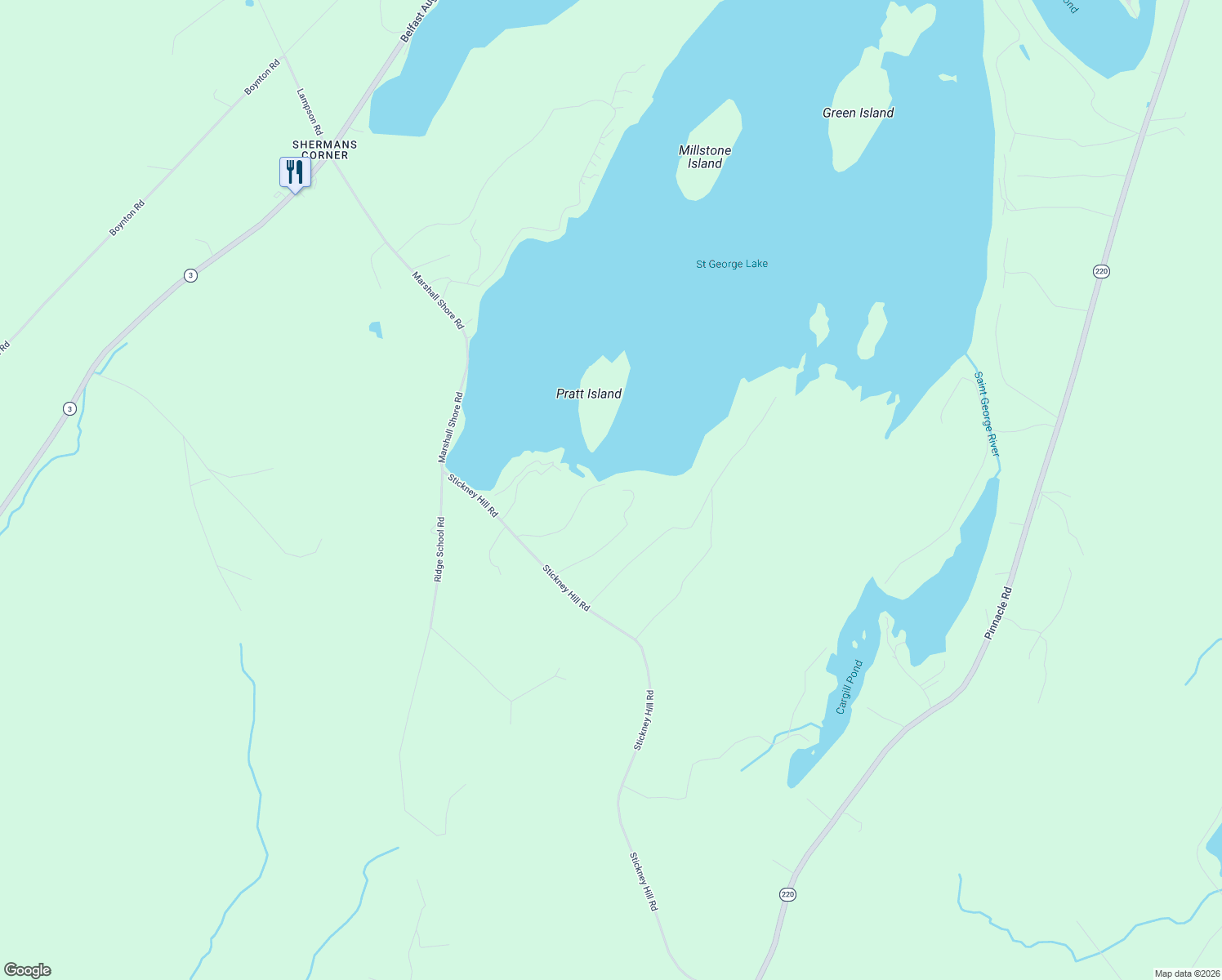 map of restaurants, bars, coffee shops, grocery stores, and more near 61 Faith Road in Liberty