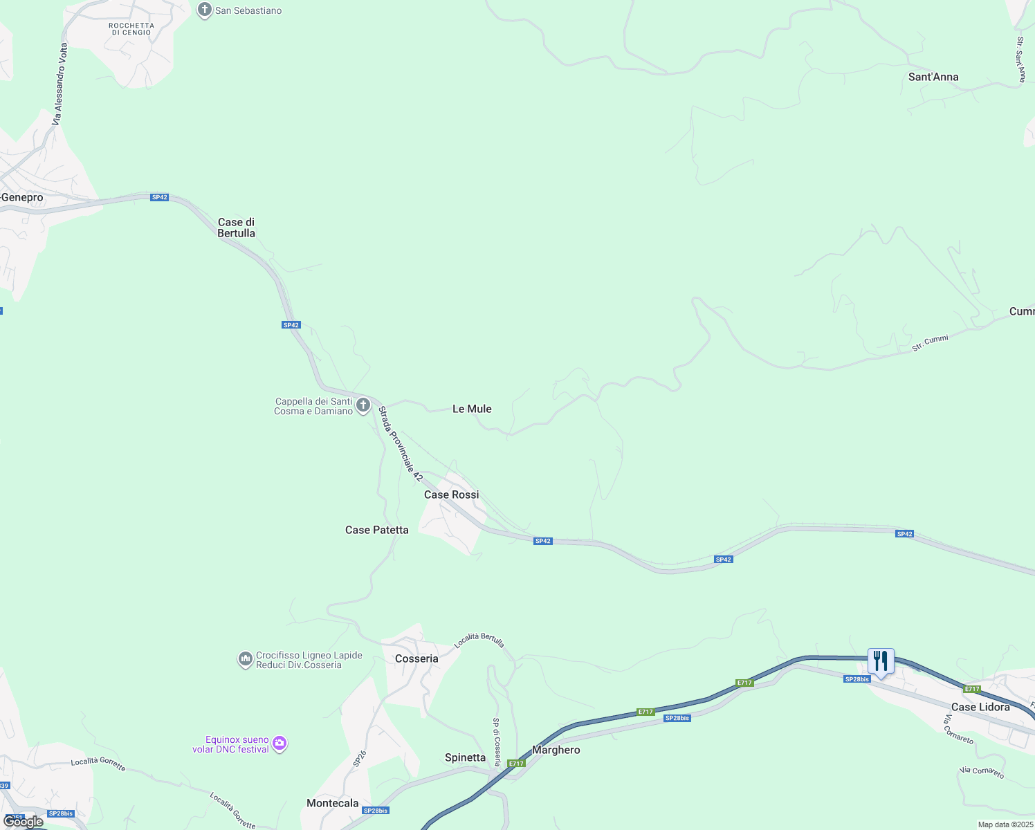 map of restaurants, bars, coffee shops, grocery stores, and more near 381 Località Cappellini in Provincia di Savona