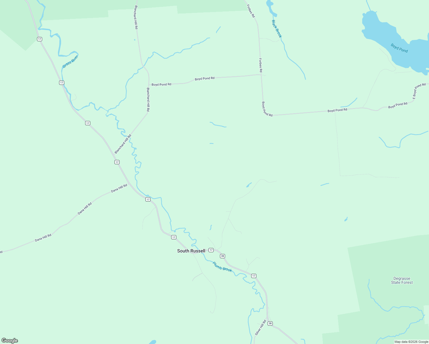 map of restaurants, bars, coffee shops, grocery stores, and more near 75 Mackin Road in Russell