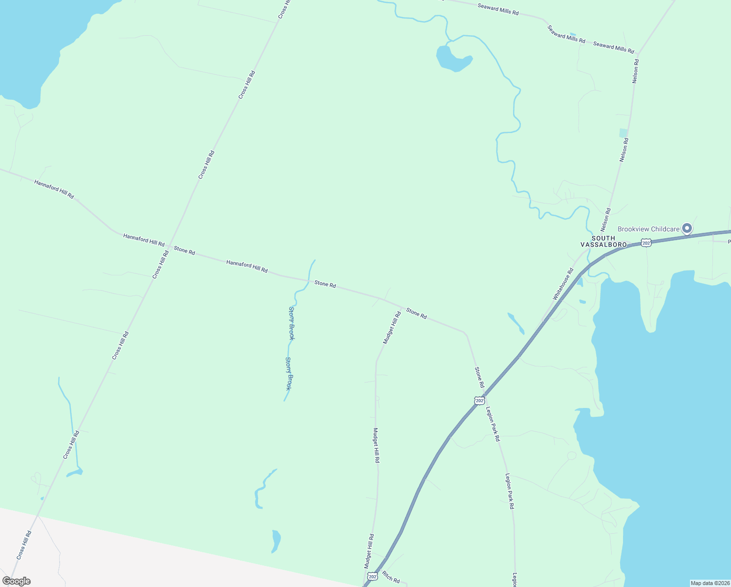 map of restaurants, bars, coffee shops, grocery stores, and more near 188 Stone Road in Vassalboro