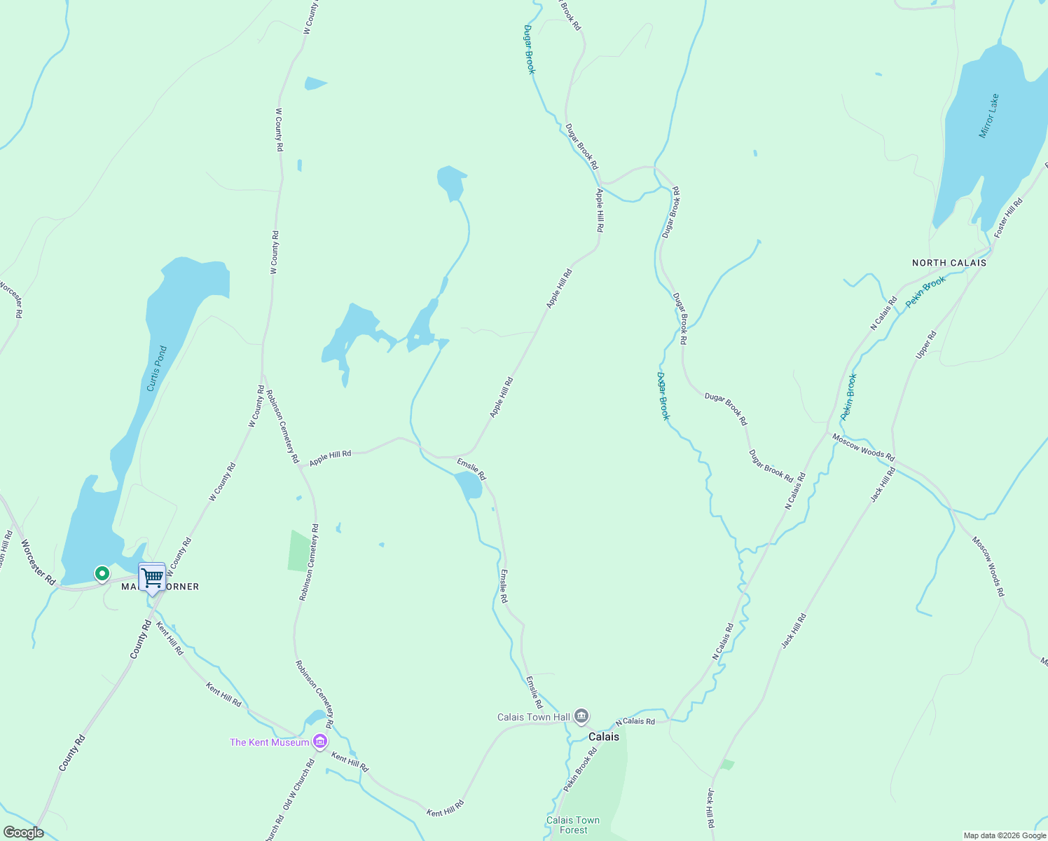 map of restaurants, bars, coffee shops, grocery stores, and more near 762 Apple Hill Road in Calais