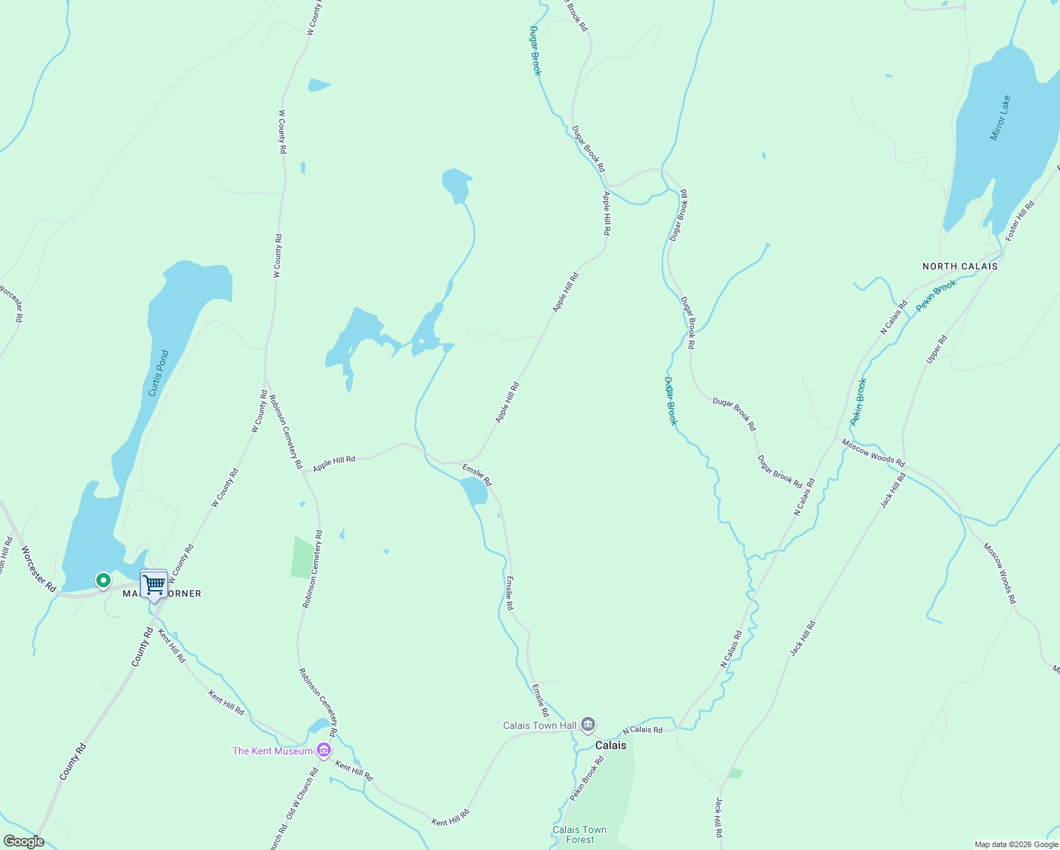 map of restaurants, bars, coffee shops, grocery stores, and more near 762 Apple Hill Road in Calais