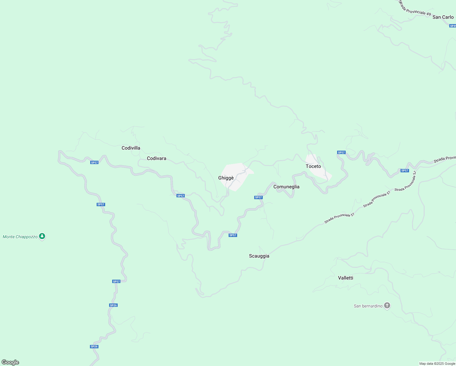 map of restaurants, bars, coffee shops, grocery stores, and more near 56 Località Ghiggeri in Ghiggé