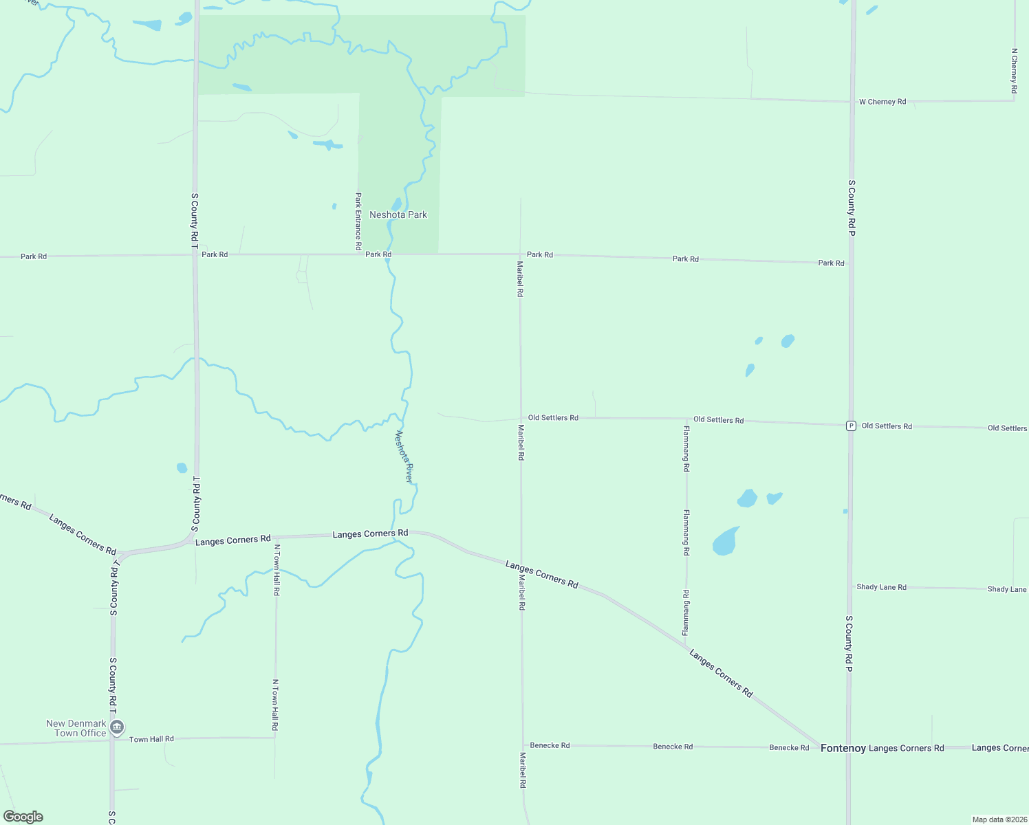 map of restaurants, bars, coffee shops, grocery stores, and more near 5290 Maribel Road in Denmark