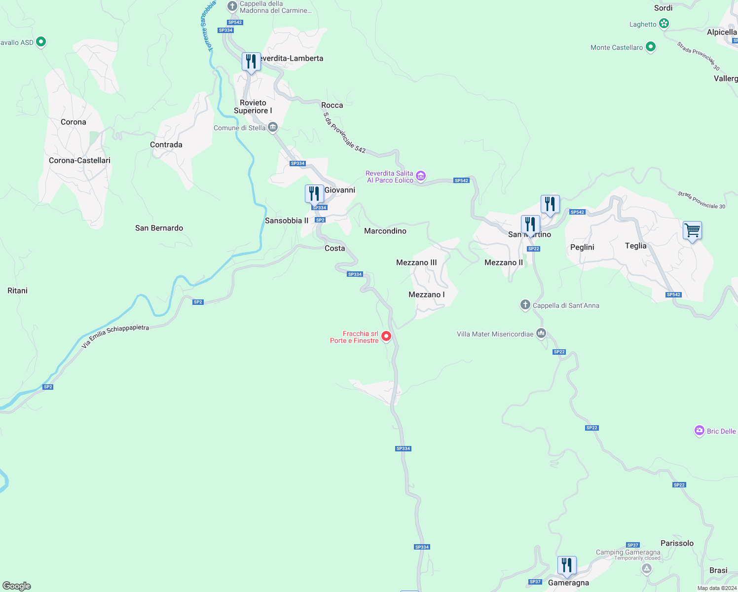 map of restaurants, bars, coffee shops, grocery stores, and more near in Provincia di Savona