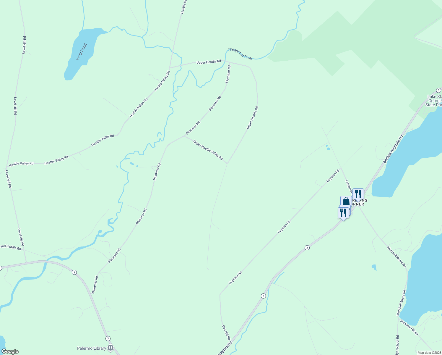 map of restaurants, bars, coffee shops, grocery stores, and more near 25 Crie Hill Road in Liberty