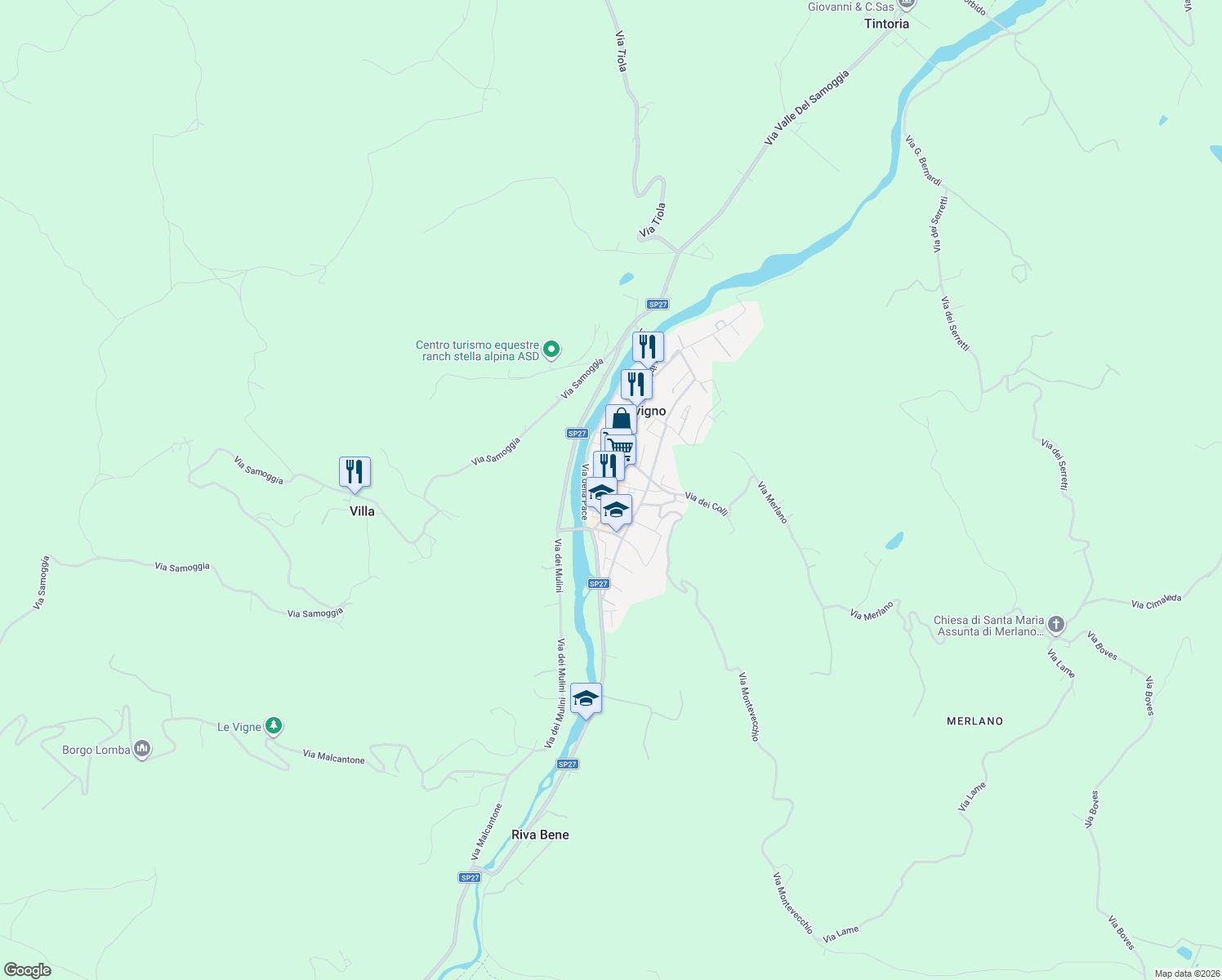 map of restaurants, bars, coffee shops, grocery stores, and more near 10 Via Guglielmo Marconi in Savigno