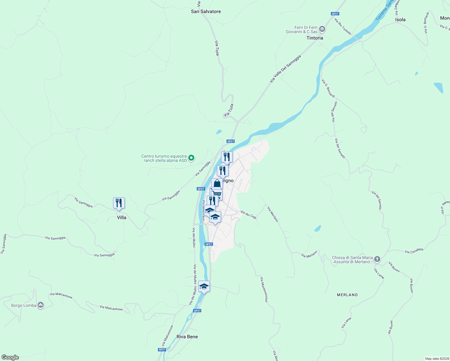 map of restaurants, bars, coffee shops, grocery stores, and more near in Savigno