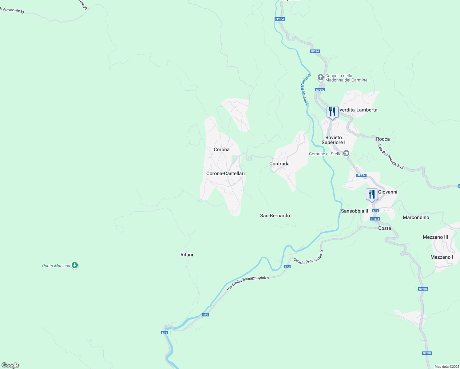 map of restaurants, bars, coffee shops, grocery stores, and more near 45-48 Via Dorino Boristene in Provincia di Savona