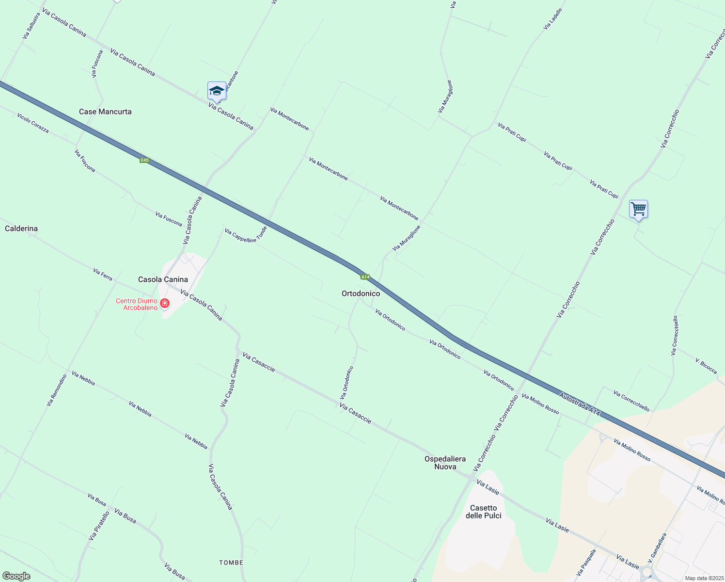 map of restaurants, bars, coffee shops, grocery stores, and more near 5 Via Muraglione in Imola