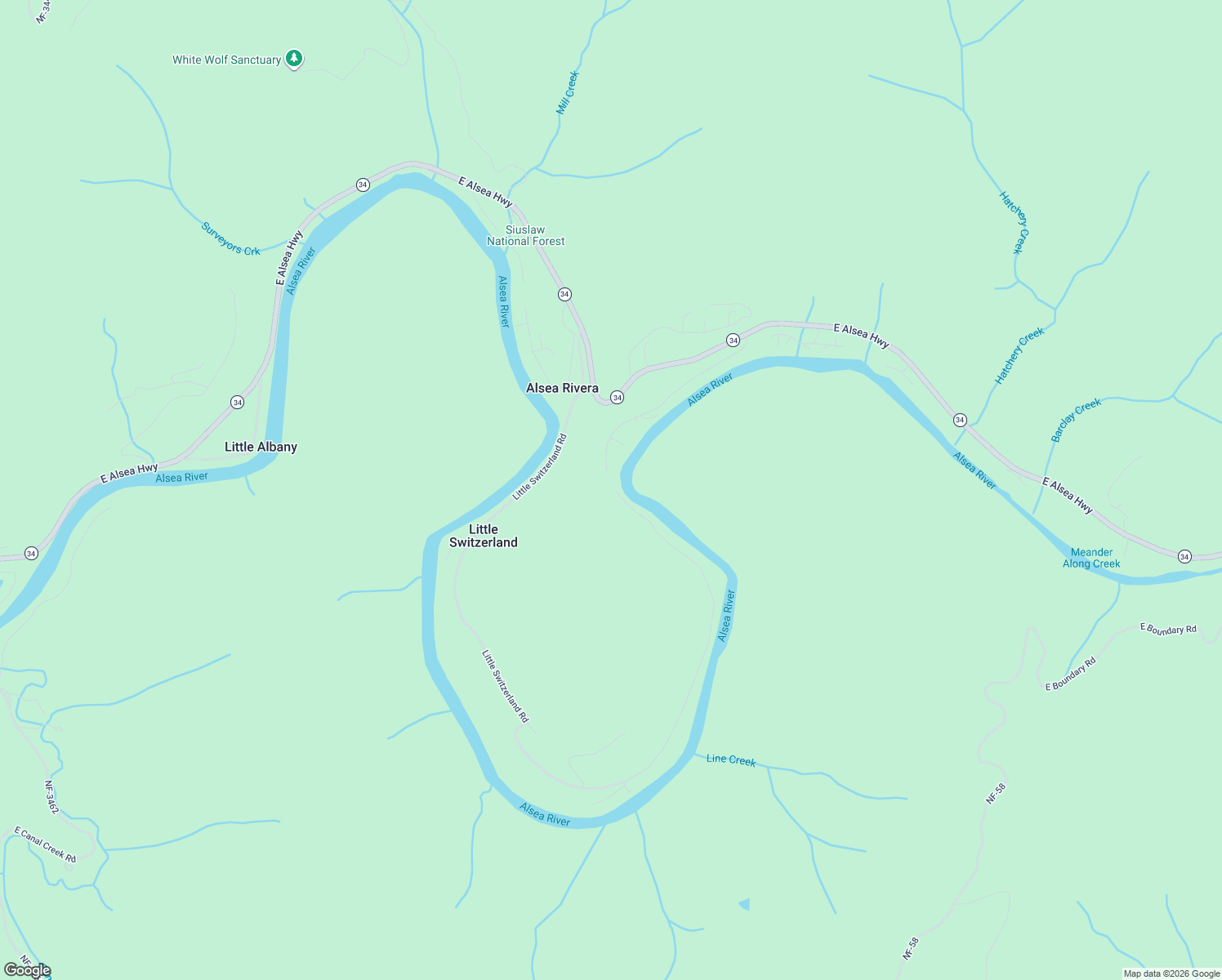 map of restaurants, bars, coffee shops, grocery stores, and more near 2586 Little Switzerland Road in Tidewater
