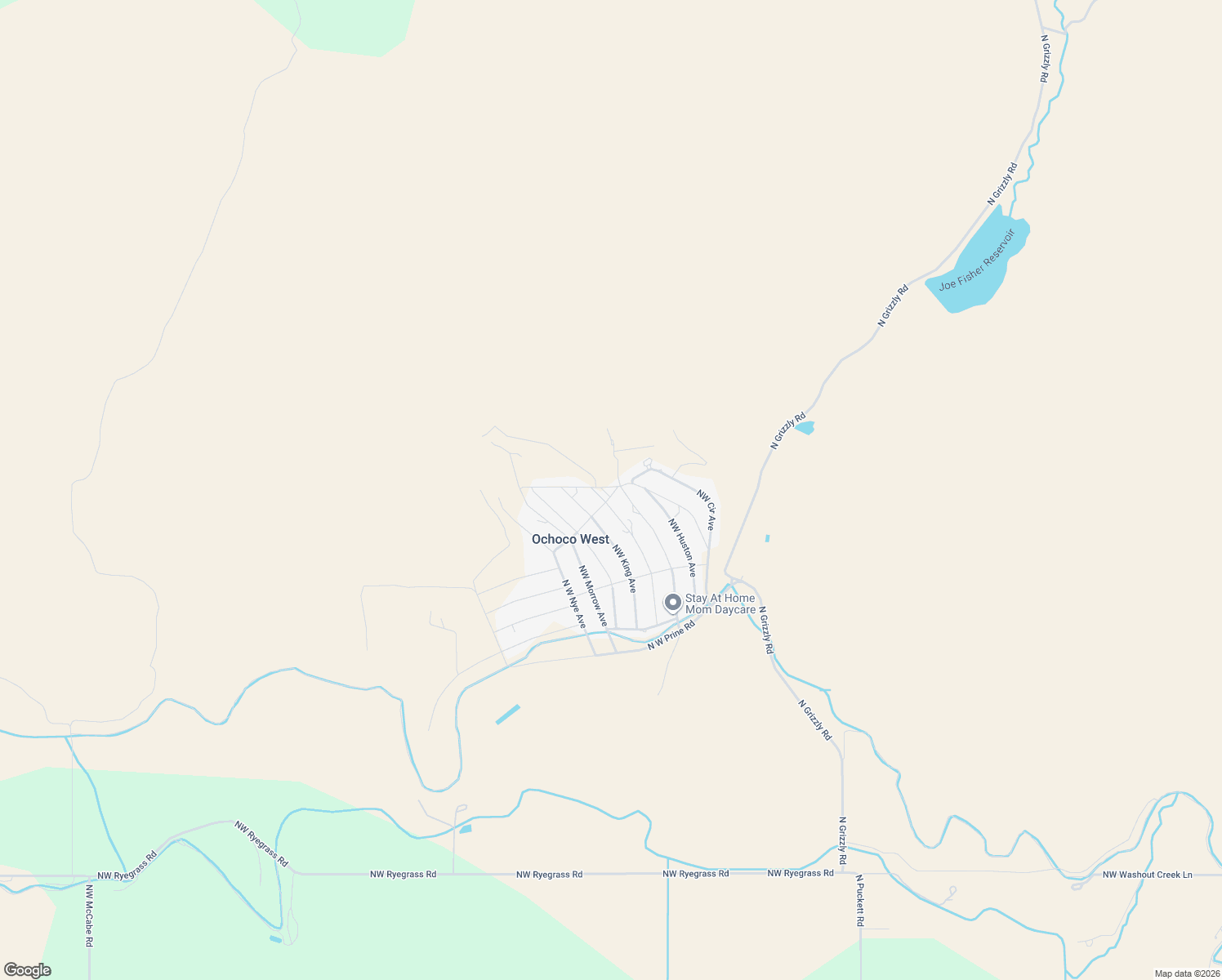 map of restaurants, bars, coffee shops, grocery stores, and more near Northwest Circle Street in Ochoco West