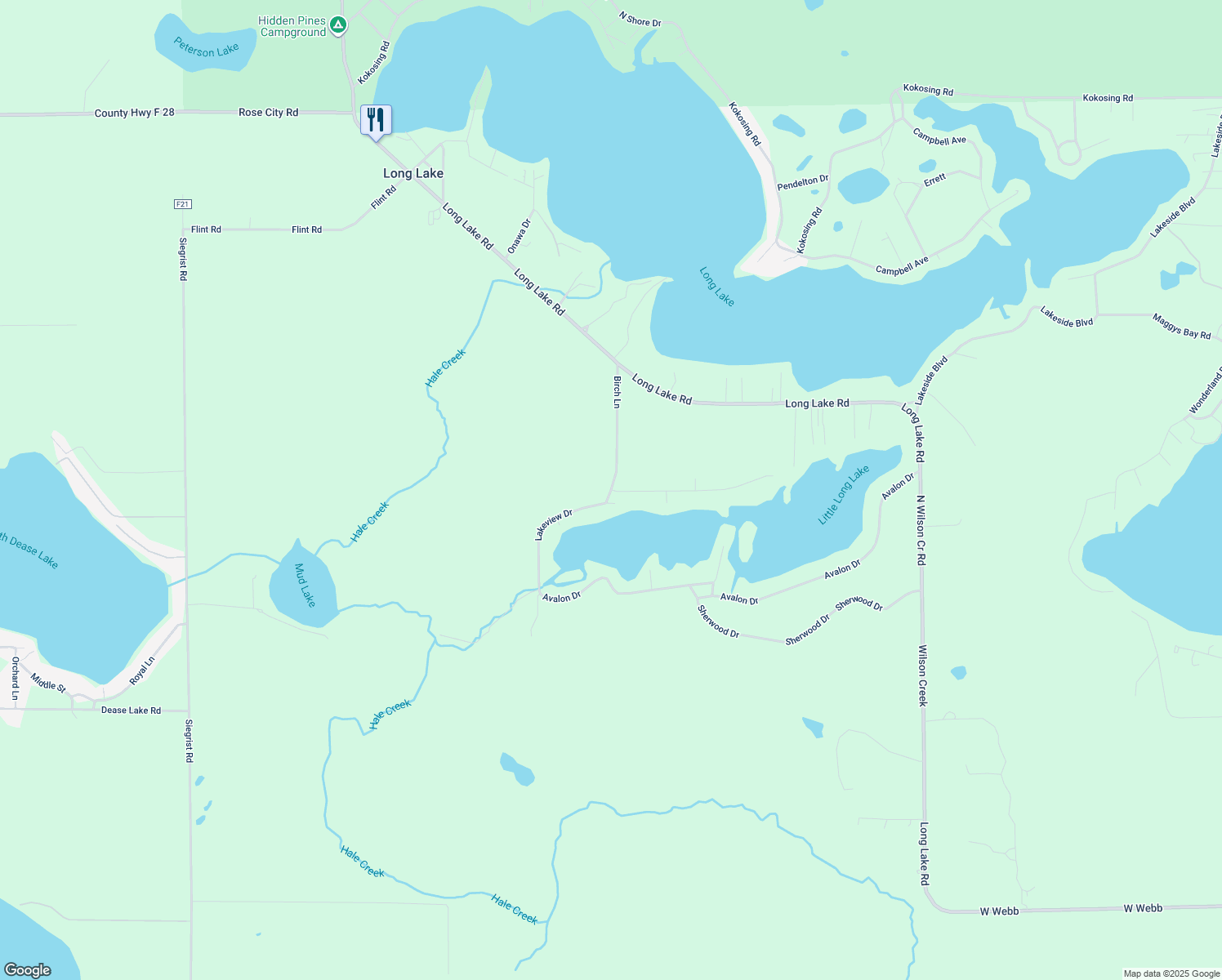 map of restaurants, bars, coffee shops, grocery stores, and more near 8394 Lakeview Drive in Hale
