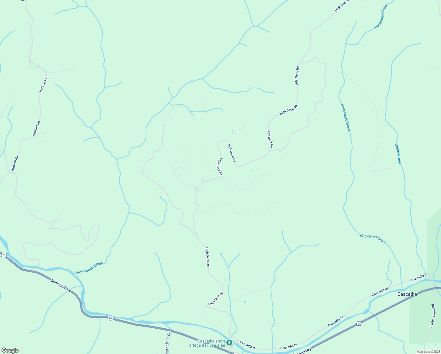 map of restaurants, bars, coffee shops, grocery stores, and more near High Deck Road in Cascadia