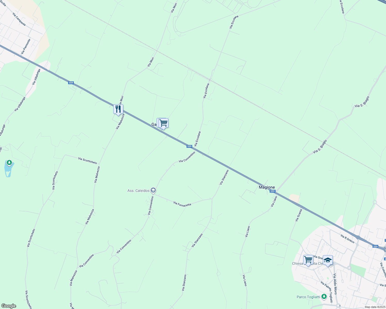 map of restaurants, bars, coffee shops, grocery stores, and more near 859 Via Ercolana in Città Metropolitana di Bologna