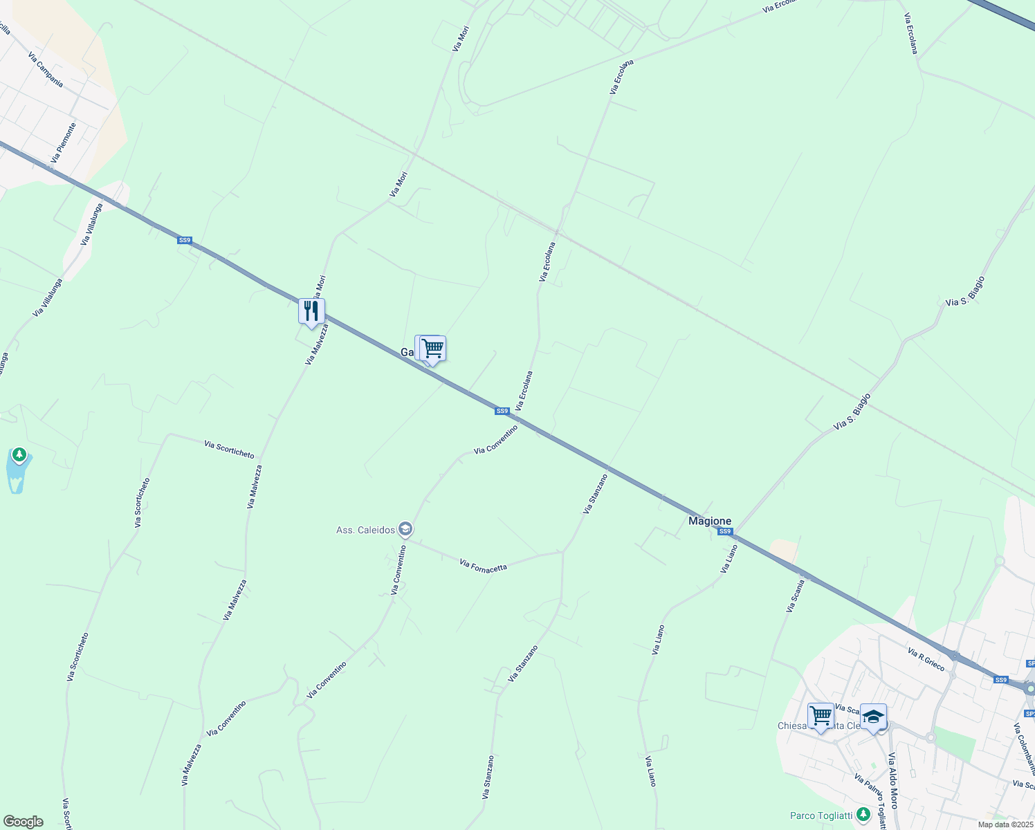 map of restaurants, bars, coffee shops, grocery stores, and more near 859 Via Ercolana in Città Metropolitana di Bologna