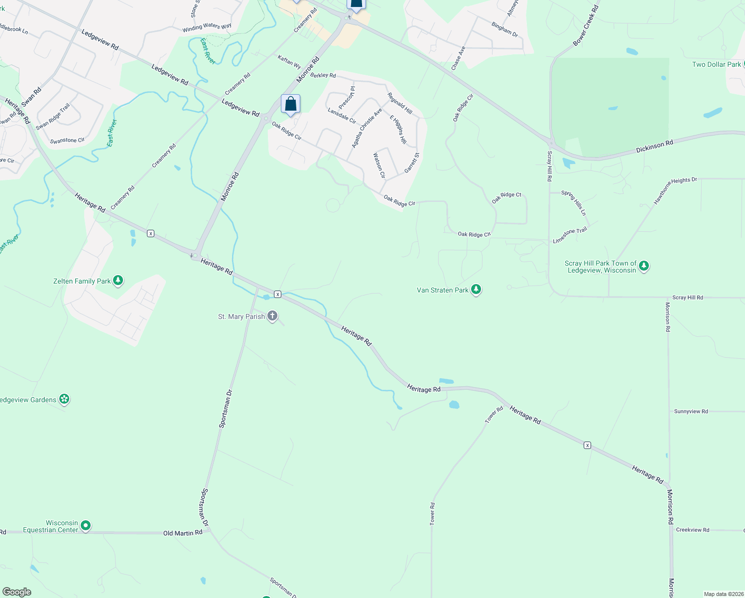 map of restaurants, bars, coffee shops, grocery stores, and more near 3551 Wayne Ln in De Pere