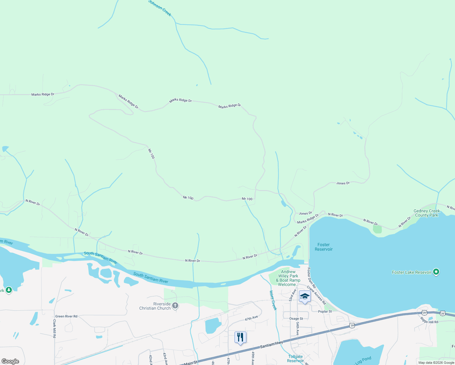 map of restaurants, bars, coffee shops, grocery stores, and more near in Sweet Home