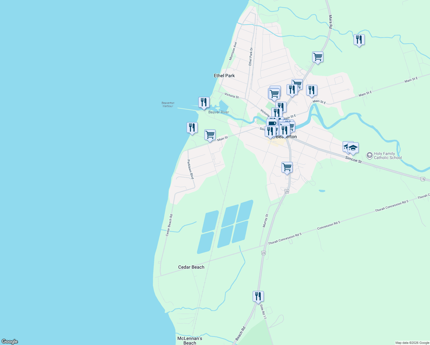 map of restaurants, bars, coffee shops, grocery stores, and more near 93 9 Mile Road in Beaverton