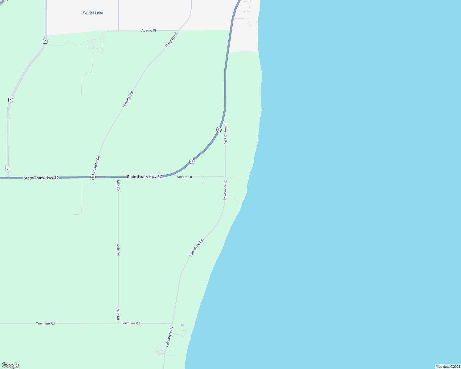 map of restaurants, bars, coffee shops, grocery stores, and more near N2872 Lakeshore Road in Kewaunee