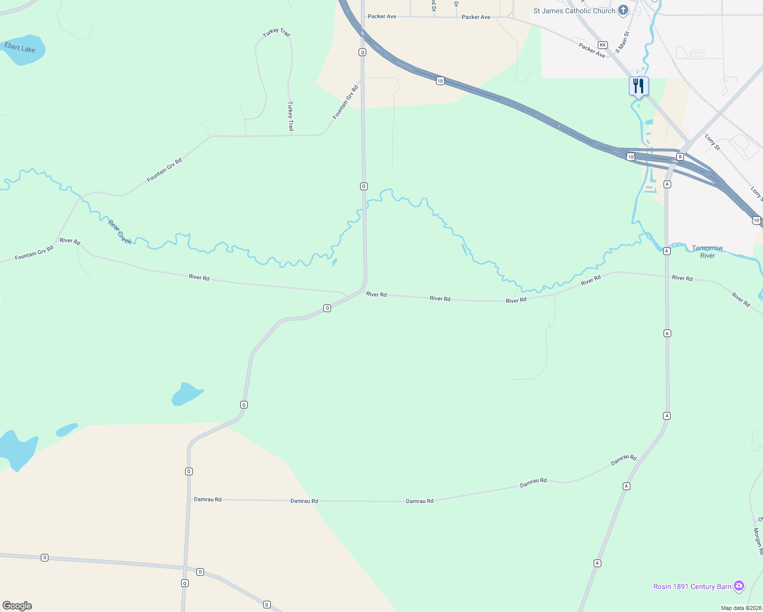 map of restaurants, bars, coffee shops, grocery stores, and more near 9523 River Road in Amherst