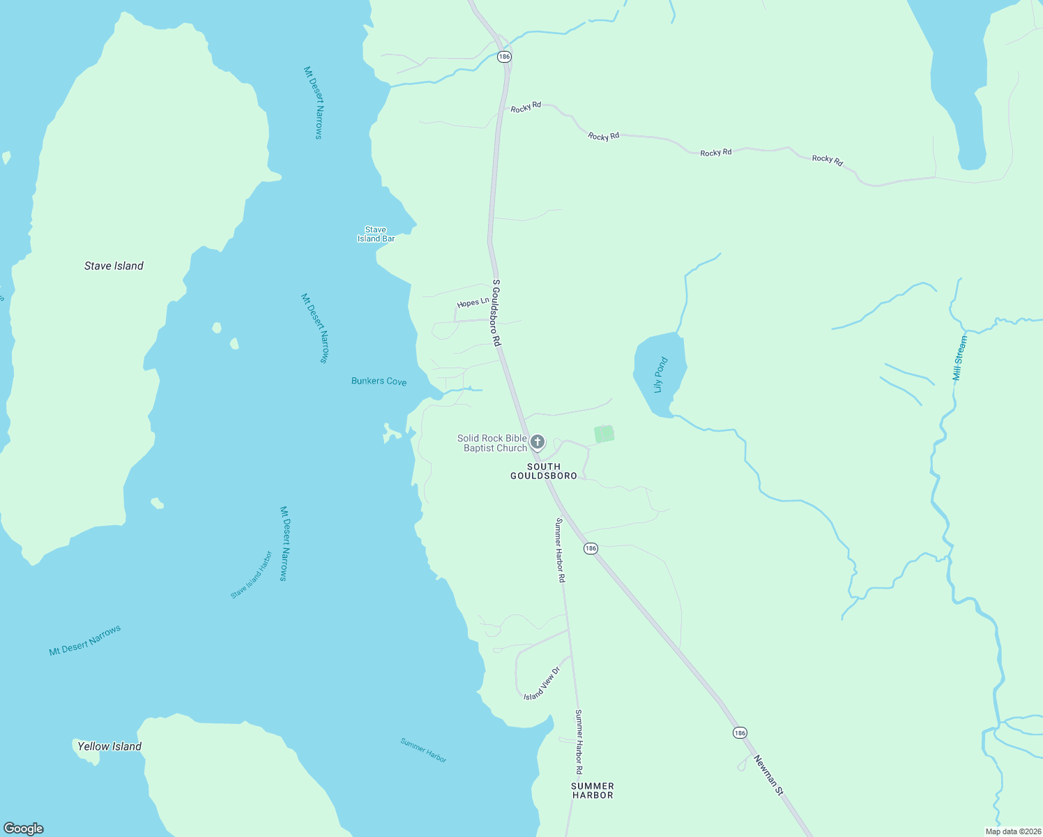 map of restaurants, bars, coffee shops, grocery stores, and more near 670 South Gouldsboro Road in Gouldsboro