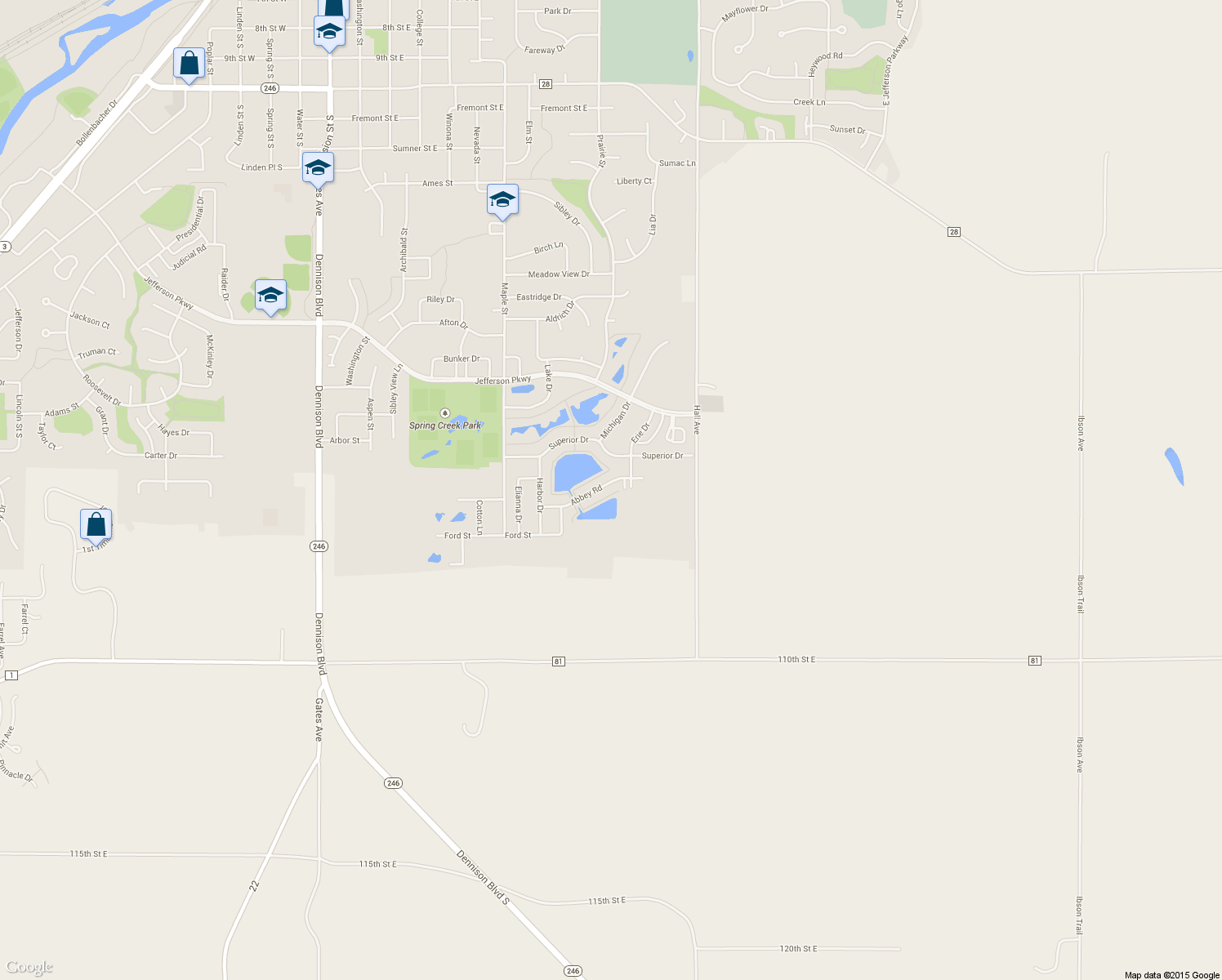 map of restaurants, bars, coffee shops, grocery stores, and more near 1012 Abbey Road in Northfield