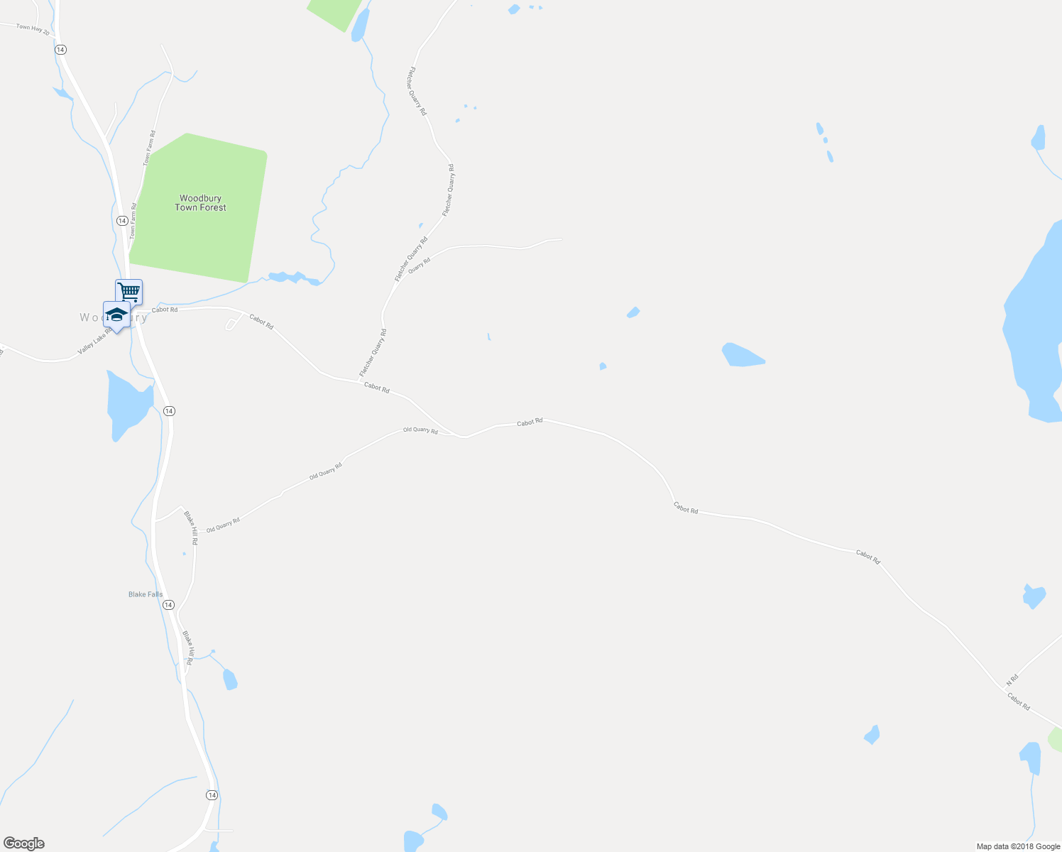 map of restaurants, bars, coffee shops, grocery stores, and more near 1422 Cabot Road in Woodbury