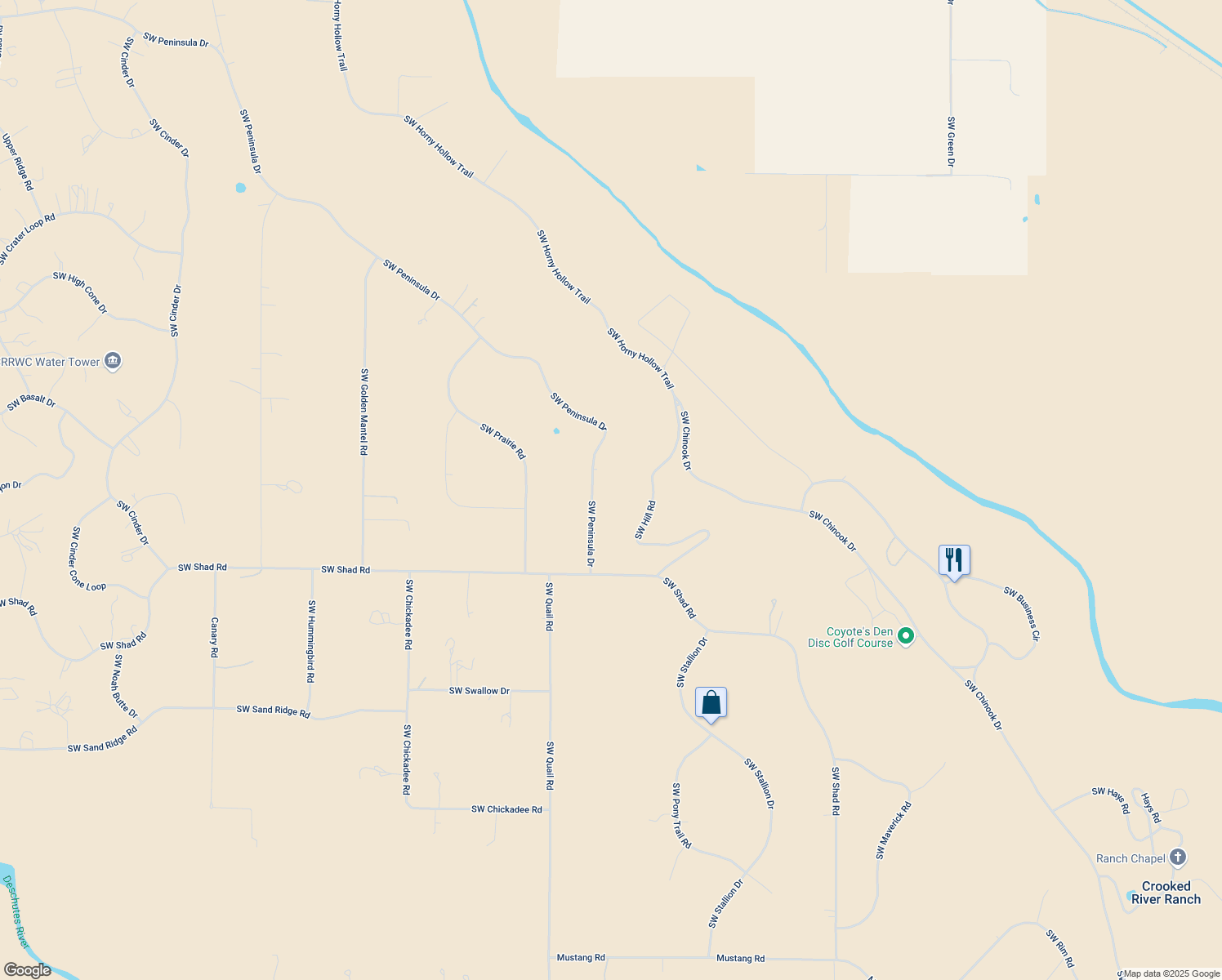 map of restaurants, bars, coffee shops, grocery stores, and more near 15043 Southwest Peninsula Drive in Terrebonne