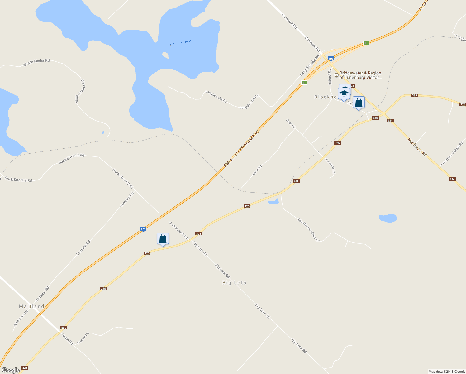 map of restaurants, bars, coffee shops, grocery stores, and more near Adventure Trail in Blockhouse